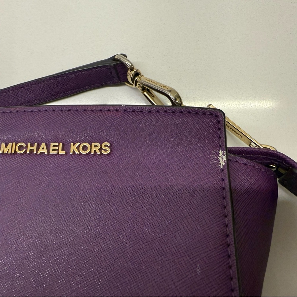 Michael Kors Purple Crossbody Bag with Gold Hardware